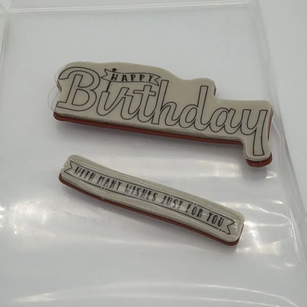 Stampin’ Up! Birthday Wishes For You Stamp Set #145742 Cling Red Rubber